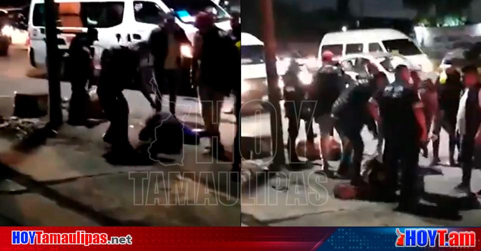 Hoy Tamaulipas VÃ DEO Pasajeros golpean y desnudan a presuntos