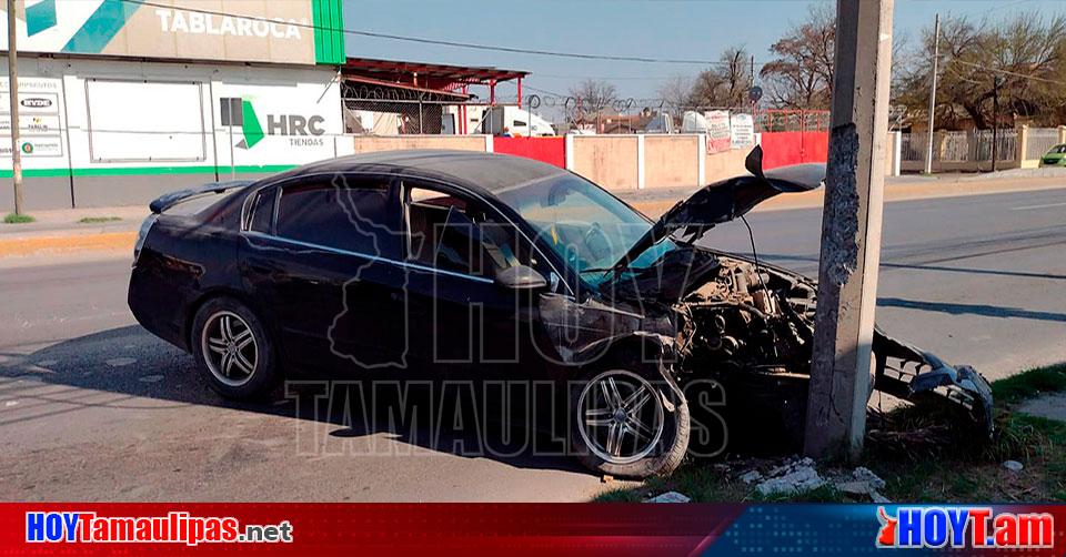 Hoy Tamaulipas Accidente En Tamaulipas Choca Contra Poste Y Huye En