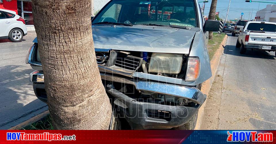 Hoy Tamaulipas Tamaulipas Ebrio Choca Su Camioneta Contra Una Palmera