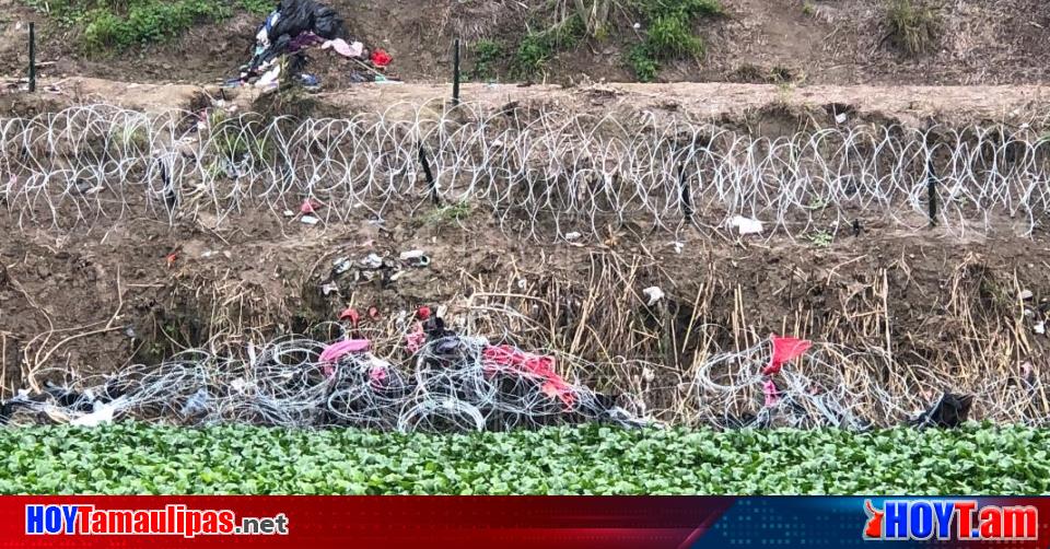 Hoy Tamaulipas Refuerzan Barreras Con Rollos De Puas En El Rio Bravo