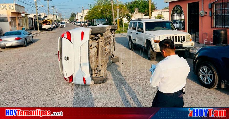 Hoy Tamaulipas Accidentes En Tamaulipas Choca Y Vuelca Taxista En Las