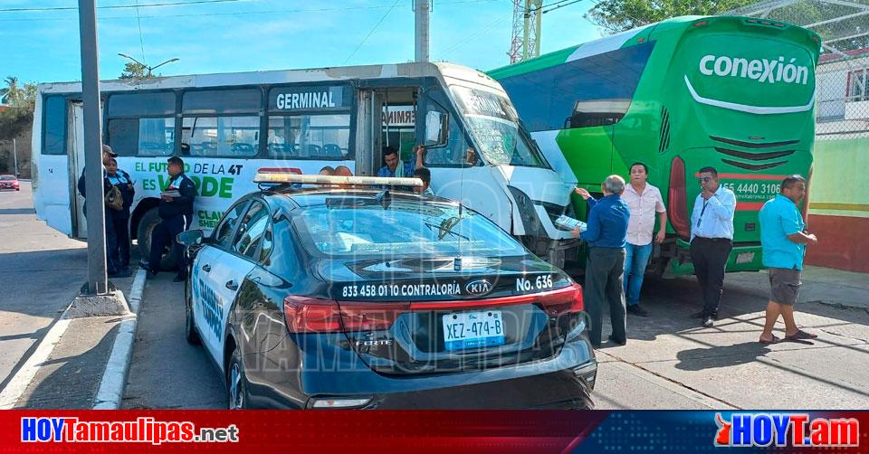 Hoy Tamaulipas Tamaulipas Por Las Prisas Autobus Choca Con Microbus