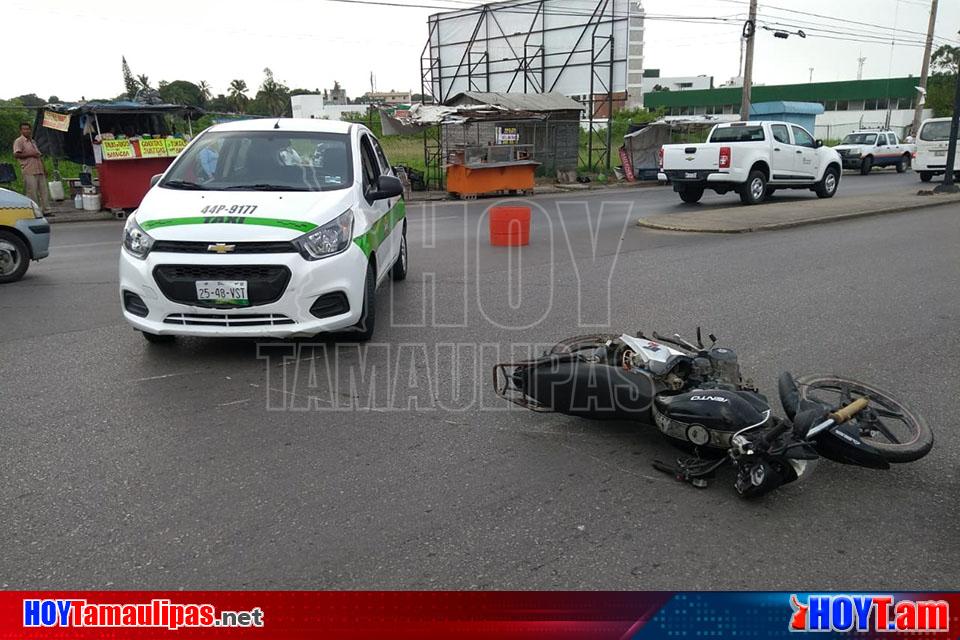 Hoy Tamaulipas Choca Motociclista Contra Taxi En Tampico