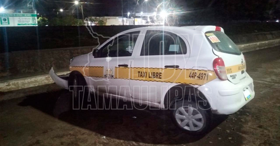 Hoy Tamaulipas Taxista Resulto Lesionado Al Derrapar Unidad Y