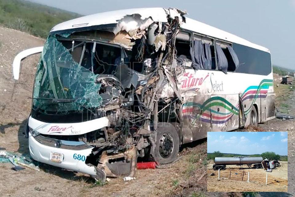 Hoy Tamaulipas Choque Entre Traileres Y Autobus Deja Tres Lesionados