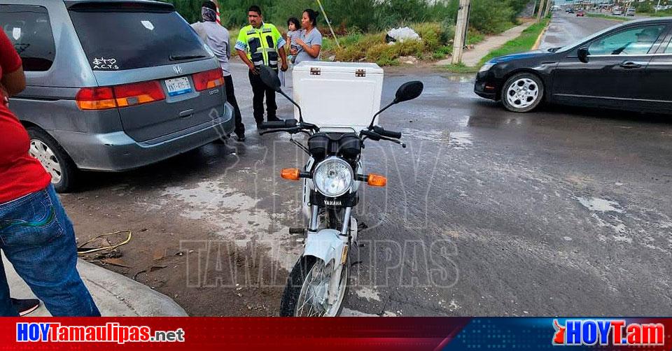 Hoy Tamaulipas Tamaulipas Motociclista Se Salva De Milagro Al Chocar