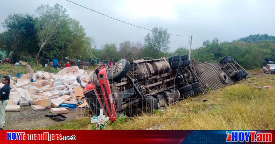 Hoy Tamaulipas Accidentes En Tamaulipas Volco Trailer Con Toneladas De Pechuga De Pollo En La