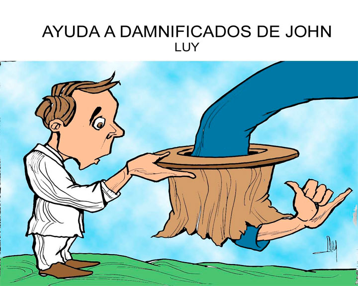 Ayuda a damnificados de John