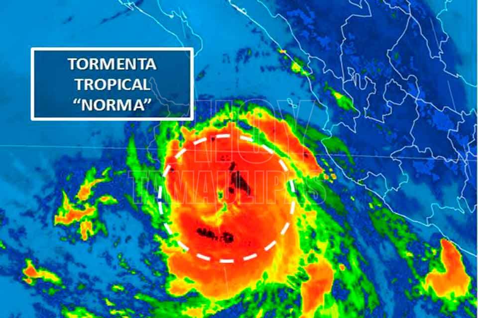 Hoy Tamaulipas Reportan que tormenta tropical Norma se ubica al sur